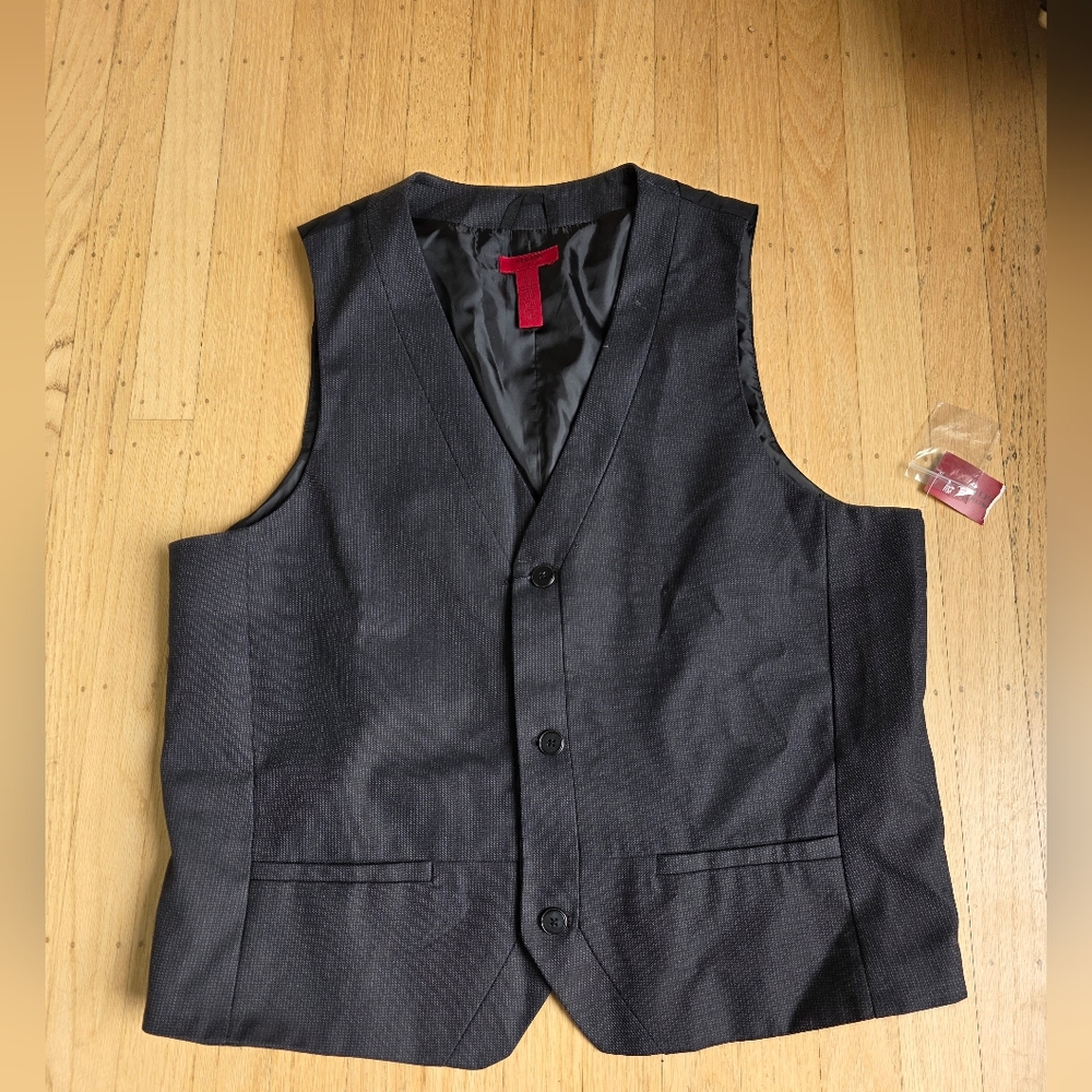 ♥️NWT Alfani Black Pindot Vest Size XL Slim Fit